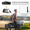 TENDA DA CAMPEGGIO 4-5 PERSONE CON COPERTURA OSCURANTE, IMPERMEABILE CON BORSA DI TRASPORTO, KAKI