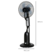 VENTILATORE NEBULIZZATORE 90W A 4 RUOTE CON SERBATOIO 2.8L E 4 VELOCITÀ, IN METALLO, PE E ABS, 44.5X38.5X120 CM