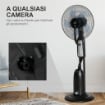 VENTILATORE NEBULIZZATORE 90W A 4 RUOTE CON SERBATOIO 2.8L E 4 VELOCITÀ, IN METALLO, PE E ABS, 44.5X38.5X120 CM