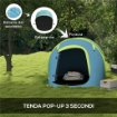 TENDA DA CAMPEGGIO POP UP IMPERMEABILE CON ACCESSORI E BORSA DI TRASPORTO, 245X148X105 CM, BLU