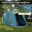 TENDA DA CAMPEGGIO POP UP IMPERMEABILE CON ACCESSORI E BORSA DI TRASPORTO, 245X148X105 CM, BLU