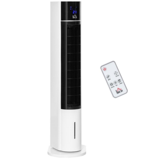 VENTILATORE RAFFRESCATORE EVAPORATIVO 3 MODALITÀ E 3 VELOCITÀ, TIMER, OSCILLAZIONE E TELECOMANDO, BIANCO