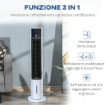 VENTILATORE RAFFRESCATORE EVAPORATIVO 3 MODALITÀ E 3 VELOCITÀ, TIMER, OSCILLAZIONE E TELECOMANDO, BIANCO