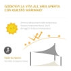 TENDA DA SOLE TRIANGOLARE ANTI-UV E TRASPIRANTE CON GANCI A D, IN HDPE, 5X5X5 M, BIANCA E BLU