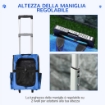 TRASPORTINO ZAINO 2 IN 1 PER CANI E GATTI CON TASCHE E MANIGLIA TELESCOPICA, 42X25X55CM, BLU