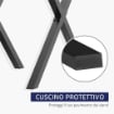 SET 2 PEZZI GAMBE TAVOLO IN ACCIAIO A X 80X4X72CM NERO