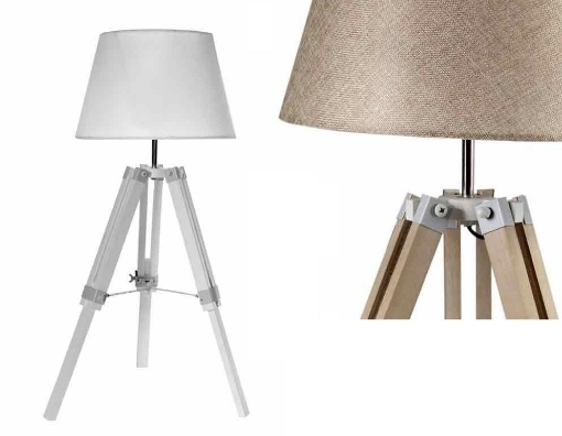 LAMPADA A PIANTANA 68 CM CON STRUTTURA IN LEGNO E AMPIO CAPPELLO COLORI ASSORTITI OKX