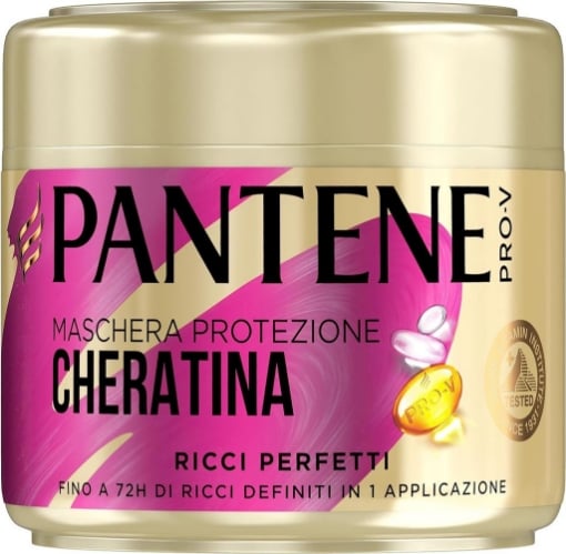 PANTENE PRO-V MASCHERA CAPELLI CHERATINA RICCI PERFETTI FINO A 72H IN 1 APPLICAZIONE PER RICCI CRESPI RIBELLI 300 ML OKX