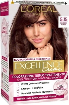 L’ORÉAL PARIS COLORAZIONE TRIPLO TRATTAMENTO EXCELLENCE ACIDO IALURONICO PER CAPELLI IDRATATI MARRON GLACÉ 5,15 OKX