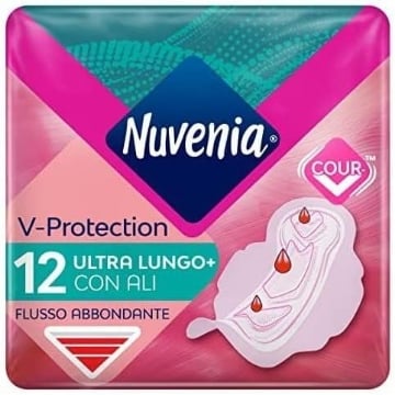 NUVENIA ULTRA SOTTILE ASSORBENTI SUPER LUNGHI CON ALI 12 ASSORBENTI OKX