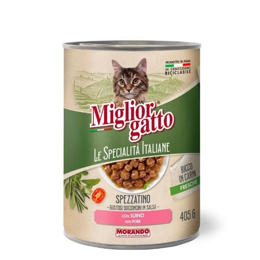 MIGLIOR GATTO SPECIALITÀ ITALIANE BOCCONCINI DI SPEZZATINO 405 GR SUINO OKX