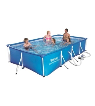 BESTWAY PISCINA FUORI TERRA STEEL PRO RETTANGOLARE 400X211X81CM BLU SCURO