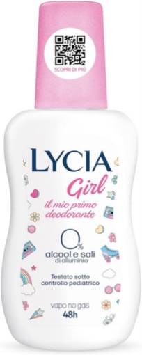 LYCIA DEODORANTE VAPO GIRL PER BAMBINE E RAGAZZE DERMATOLOGICAMENTE TESTATO SOTTO CONTROLLO PEDIATRICO 75ML OKX