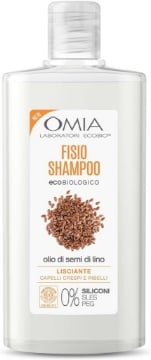 OMIA FISIO SHAMPOO ECO BIO CON OLIO DI SEMI DI LINO PER CAPELLI CRESPI LISCIANTE E DISCIPLINANTE DA 200 ML