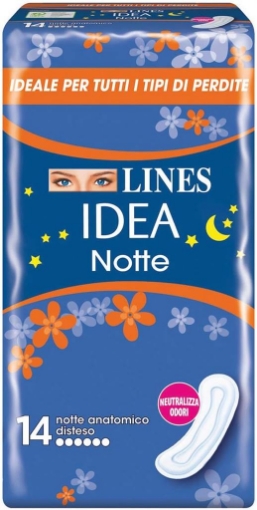 LINES IDEA ASSORBENTI ULTRA NOTTE DISTESI CONFEZIONE DA 14 PEZZI IDEALE PER TUTTI I TIPI DI PERDITE  OKX