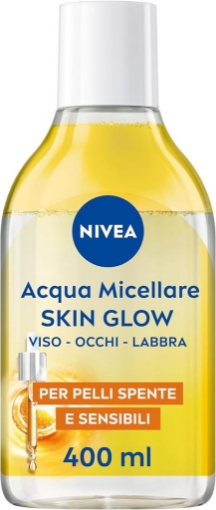 NIVEA ACQUA MICELLARE SKIN GLOW 400 ML STRUCCANTE VISO E OCCHI CON 5% SIERO NO RISCIACQUO PER PELLI SPENTE E SENSIBILI OKX