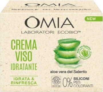 OMIA CREMA VISO IDRATANTE ALL'ALOE VERA DEL SALENTO IDRATA E RINFRESCA LA PELLE DEL VISO NO SILICONI NO COLORANTI 75 ML OKX