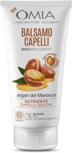 OMIA BALSAMO CAPELLI ECO BIO CON OLIO DI ARGAN DEL MAROCCO PER CAPELLI SECCHI NUTRIENTE E RISTRUTTURANTE DA 180 ML OKX