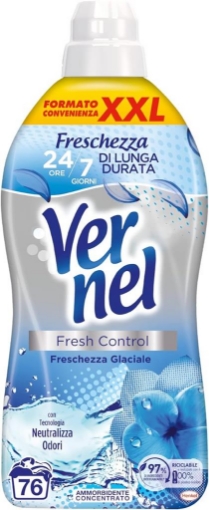 VERNEL FRESH CONTROL AMMORBIDENTE NEUTRALIZZA ODORI PROFUMAZIONE FRESCHEZZA GLACIALE 76 LAVAGGI 1.9 LT OKX