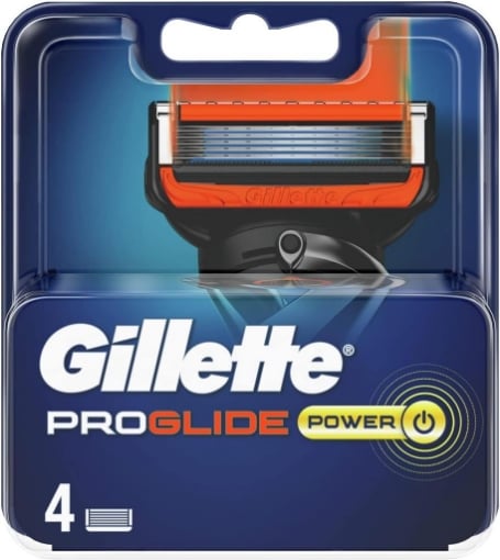 GILLETTE FUSION 5 PROGLIDE POWER LAMETTE DA BARBA PER RASOIO DI SICUREZZA 4 RICAMBI+5 LAME RIFINISCE LE AREE PIÙ DIFFICILI OKX