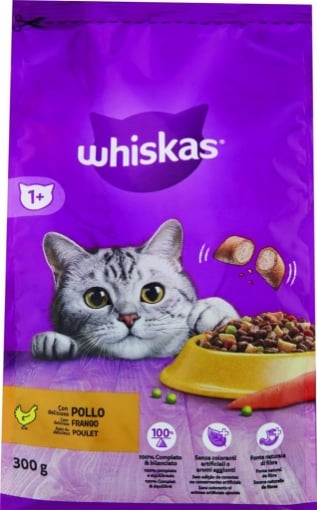 WHISKAS CROCCANTINI PER GATTO CON POLLO IN CONFEZIONE DA 300 GR OKX