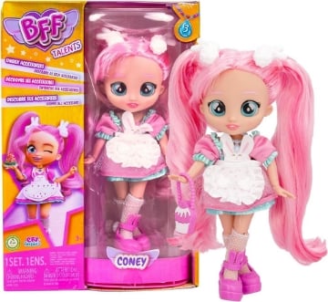 CRY BABIES BFF CONEY COLLEZIONABILE BAMBOLA FASHION CON LUNGHI CAPELLI VESTITI 9 ACCESSORI PER BAMBINE E BAMBINI + 5 ANNI