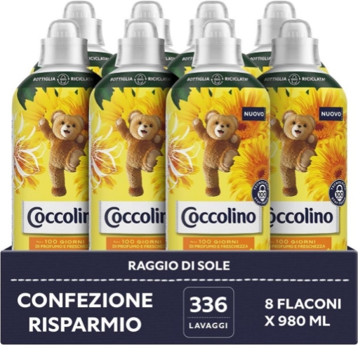 SET 8 COCCOLINO AMMORBIDENTE CONCENTRATO RAGGIO DI SOLE 42 LAVAGGI 980 ML