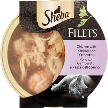 SHEBA FILETS POLLO GAMBERETTI E PESCE DELL' OCEANO  60 G OKX