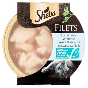 SHEBA FILETS CIBO UMIDO PER GATTI AL GUSTO DI PESCE BIANCO VASCHETTA DA 60 G