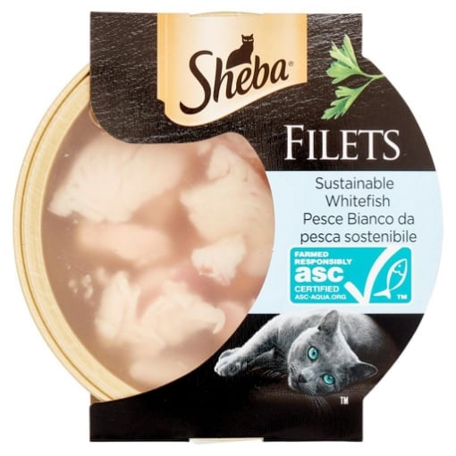 SHEBA FILETS CIBO UMIDO PER GATTI AL GUSTO DI PESCE BIANCO VASCHETTA DA 60 G