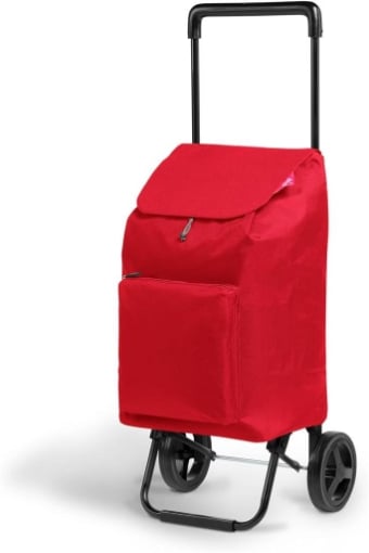 GIMI ARGO I CARRELLO PORTASPESA LEGGERO CAPIENZA 42 L E TASCA FRONTALE + ZIP ANTIPIOGGIA LEGGERO 94HX30X36 CM ROSSO OKX