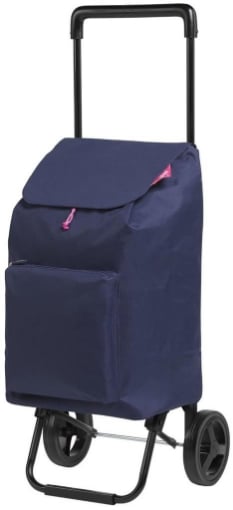 GIMI ARGO I CARRELLO PORTASPESA LEGGERO CAPIENZA DA 42 TASCA FRONTALE CON ZIP ANTIPIOGGIA  94HX30X36 CM BLU OKX