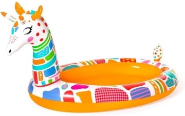 PISCINA GONFIABILE GIRAFFA GIOCO BIMBO CON SPRUZZATORE 266X157X127CM PER ESTERNO