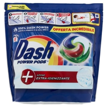 DASH PODS POWER LIQUIDO LAVATRICE 49 LAVAGGI IGIENIZZANTE OKX