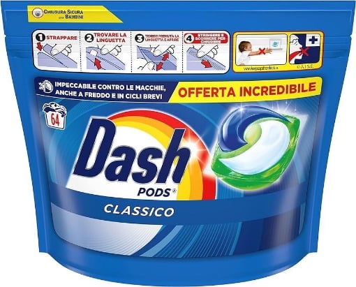 DASH PODS LIQUIDO LAVATRICE 64 LAVAGGI CLASSICO OKX