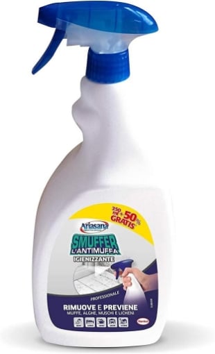 ARIASANA SMUFFER L' ANTIMUFFA IGIENIZZANTE SPRAY CONTRO FUNGHI ALGHE E MUSCHI PER INTERNI ED ESTERNI 1 X 250 ML+50% 