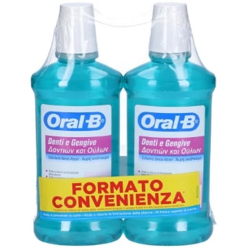 ORAL B BIPACCO COLLUTORIO SENZA ALCOOL DENTI E GENGIVE 500 ML 