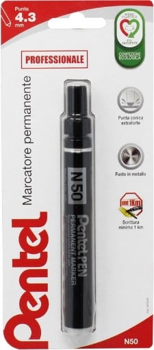 PENTEL MARCATORE PERMANENTE PUNTA CONICA N50 COLORE NERO