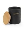 SET 3 BARATTOLI DA CUCINA TONDI PER CAFFÈ/SALE/ZUCCHERO  10X13 CM L'UNO CON TAPPO ERMETICO IN LEGNO COLORE NERO 