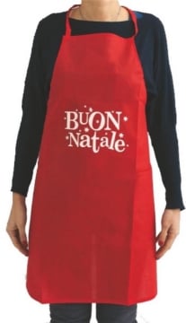 GREMBIULE ROSSO DI NATALE CON SCRITTA BUON NATALR CM.86 