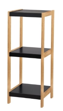 MA MAISON SCAFFALE IN BAMBOO BLACK CON 3 PIANI E RIPIANI LUCIDI OKX