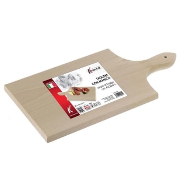 TAGLIERE IN LEGNO FAGGIO CON MANICO 40X20X2 H CM IDEALE PER LA TUA CUCINA OKX