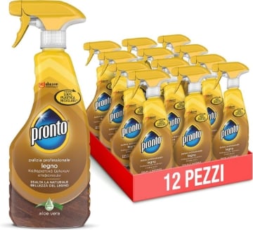 PRONTO TRIGGER PACCO DA 12 PZ LEGNO ESALTA LA NATURALE BELLEZZA DEL LEGNO FRAGRANZA ALOE VERA 1 CONFEZIONE DA 500 ML