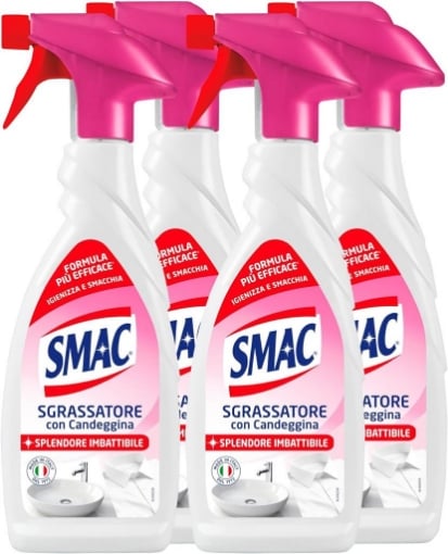 SMAC SPRAY MULTIPACK DA 4 PZ SGRASSATORE 650 ML DISINFETTANTE CON CANDEGGINA