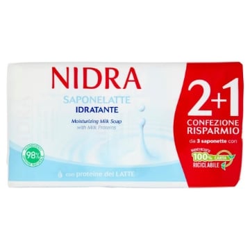 NIDRA SAPONETTA 90 GR X3  LATTE ECOGREEN CONFEZIONE RISPARMIO OKX