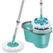 WHEEL MOP MOCIO ROTANTE CON SECCHIO STRIZZATORE 360° E MANICO COLORE ASSORTITO 