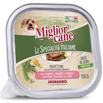 MIGLIOR CANE SPECIALITÀ PATE DA 150 GR SUINO PATATE E PISELLI OKX