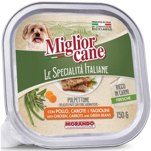 MIGLIOR CANE SPECIALITÀ PATE DA 150 GR POLLO CAROTE E FAGIOLINI OKX