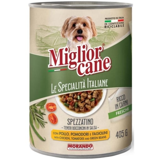 MIGLIOR CANE BOCCONCINI DA 405 GR POLLO POMODORI E FAGIOLINI OKX