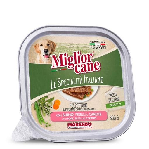 MIGLIOR CANE SPECIALITÀ PATE DA 300 GR SUINO PISELLI E CAROTE OKX